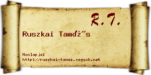 Ruszkai Tamás névjegykártya