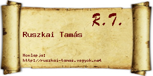 Ruszkai Tamás névjegykártya